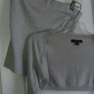 Silver tube top and matching midriff jacket